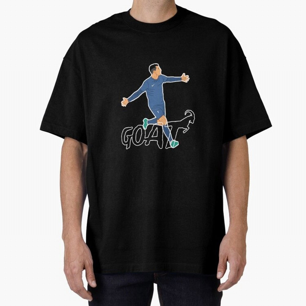 Cristiano Ronaldo - GOAT Oversized T-Shirt Carry National Pride through FIFA World Cup 2026 Spirit, Inspired by England, Messi, Sports Nostalgia, International Competition, Famous Players and Unforgettable Victories; Perfect for Fans, Collectors,