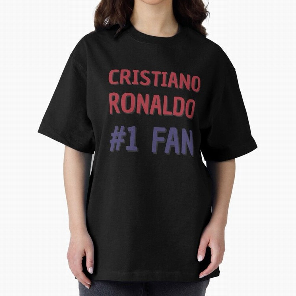 Cristiano Ronaldo - #1 Fan Oversized T-Shirt Capture Match Day Hype around FIFA World Cup 2026 USA Canada Mexico, Messi, Argentina and Brazil, Game Day Rituals, Football Legends, Country Pride and the Road to the Final; Ideal for Football Dads,