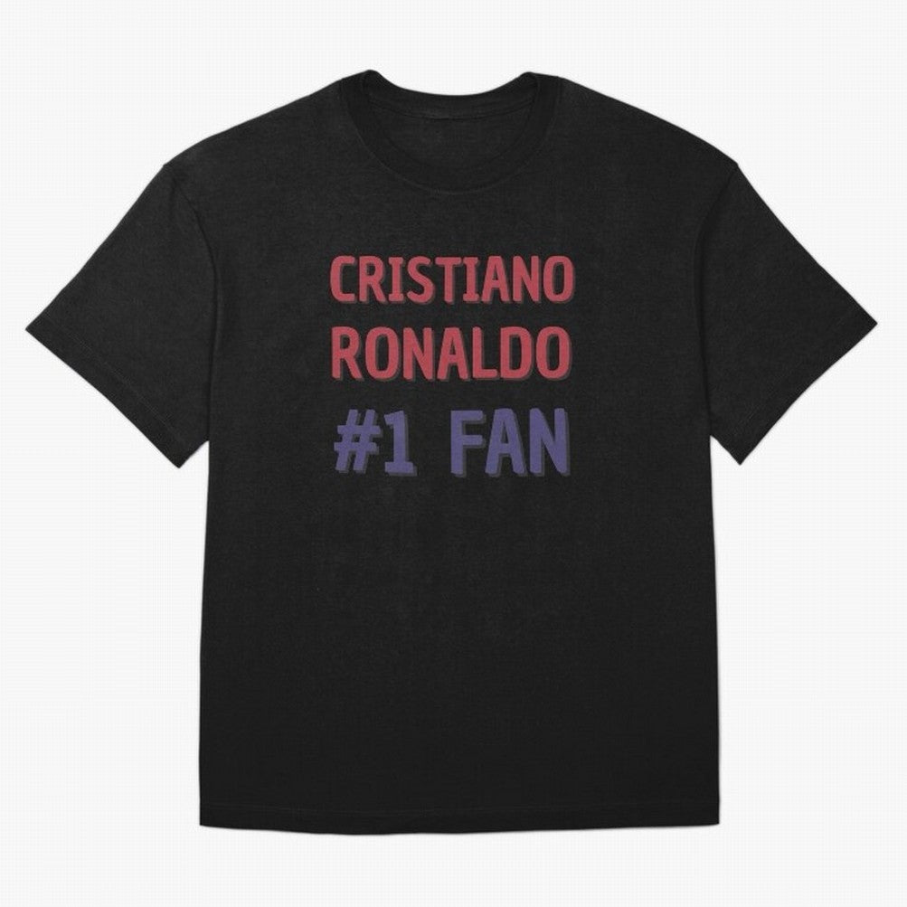 Cristiano Ronaldo - #1 Fan Oversized T-Shirt Capture Match Day Hype around FIFA World Cup 2026 USA Canada Mexico, Messi, Argentina and Brazil, Game Day Rituals, Football Legends, Country Pride and the Road to the Final; Ideal for Football Dads,