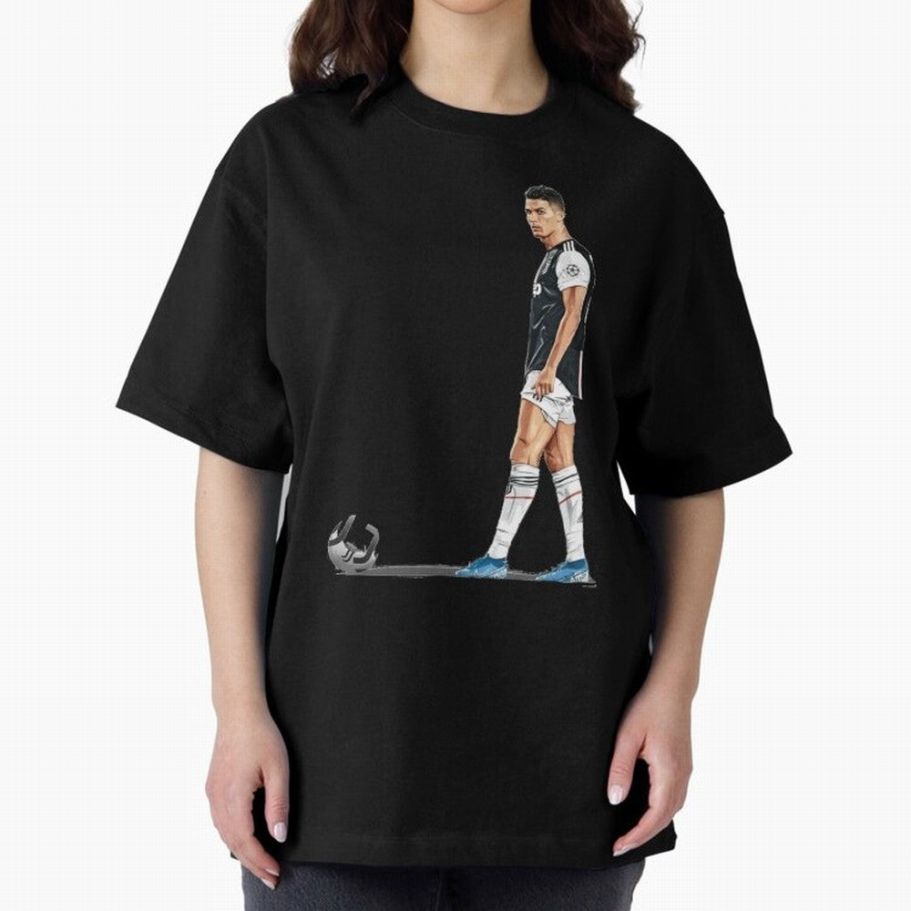 Ronaldo Watercolor Oversized T-Shirt Keep the Legacy of FIFA World Cup 2026 Group Stage Driven by Messi, CR7 and Mbappe, Brazil Energy, Champion Mindset, Group Stage Buzz, Knockout Tension and Passionate Fan Culture; Ideal for Football Dads,