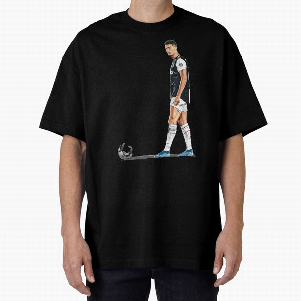 Ronaldo Watercolor Oversized T-Shirt Keep the Legacy of FIFA World Cup 2026 Group Stage Driven by Messi, CR7 and Mbappe, Brazil Energy, Champion Mindset, Group Stage Buzz, Knockout Tension and Passionate Fan Culture; Ideal for Football Dads,