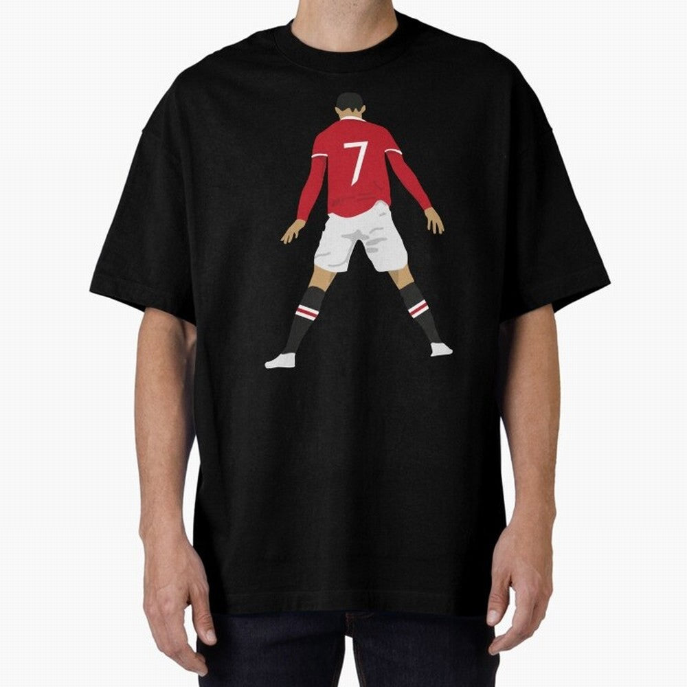 CR7 Man U SIIIIIUUUUUUU (Celebration) Oversized T-Shirt Represent the Passion of FIFA World Cup 2026 Group Stage Spirit, Featuring Portugal, Haaland and Mbappe, Football Passion, Legendary Performances, Festival Vibes and Supporter Community;