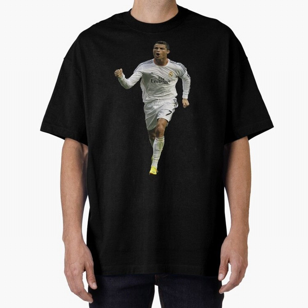 Cristiano Cool Sticker Oversized T-Shirt Show Fan Pride Across Match Day Hype around FIFA World Cup 2026 Group Stage, Haaland, Netherlands, Supporter Pride, Iconic Celebrations, Legendary Names and Global Match Day Energy; Great for Supporters Who