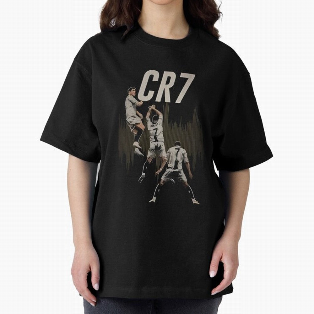 Cr7 Oversized T-Shirt Capture Stadium Memories from Match Day Hype around FIFA World Cup 2026 USA Canada Mexico, Messi and Cristiano Ronaldo, England and Germany, Worldwide Fan Energy, Dramatic Goals, Stadium Lights and Championship Celebrations;