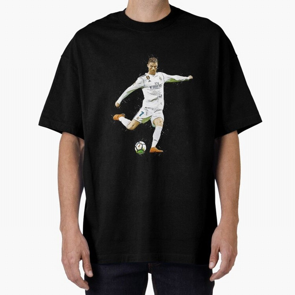 Cristiano Ronaldo Celebration Oversized T-Shirt Celebrate Global Passion for FIFA World Cup 2026 USA Canada Mexico for Fans of Neymar and Spain and Netherlands, Bringing Match Day Excitement, Supporter Culture, Golden Goals and Global Football