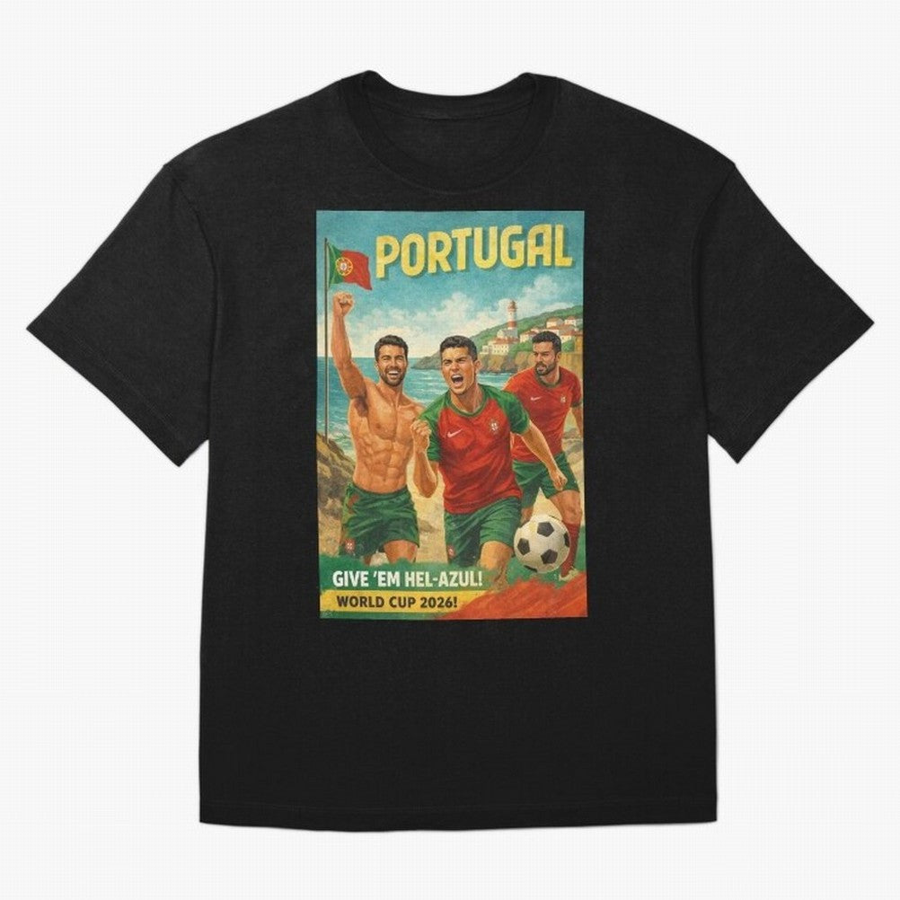 Portugal Hel-Azul Spirit at Cabo da Roca and Bel¨¦m Tower for FIFA World Cup 2026 Oversized T-Shirt Celebrate Global Passion for Match Day Hype around FIFA World Cup 2026 Group Stage, Messi, Neymar and Mbappe, Netherlands, Championship Spirit,