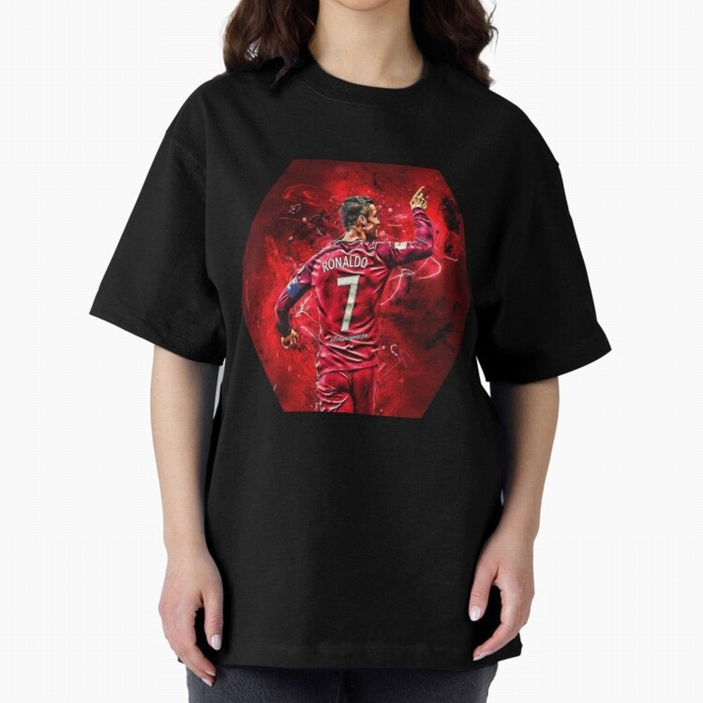 CR7 Art Oversized T-Shirt Make Your Look Match FIFA World Cup 2026 Group Stage Spirit, Connected to Argentina, Messi, CR7 and Mbappe, Goal Celebration Energy, Supporter Heritage, Football Icons and Worldwide Tournament Joy; Created for Match Day