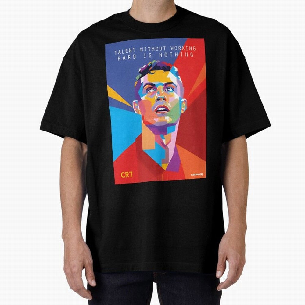 Cristiano Ronaldo Oversized T-Shirt Celebrate Football Heritage in FIFA World Cup 2026 Group Stage for Fans of Messi and Cristiano Ronaldo and Spain, Bringing Football Festival Excitement, Trophy Ambitions, Country Rivalries and Star Player Buzz;
