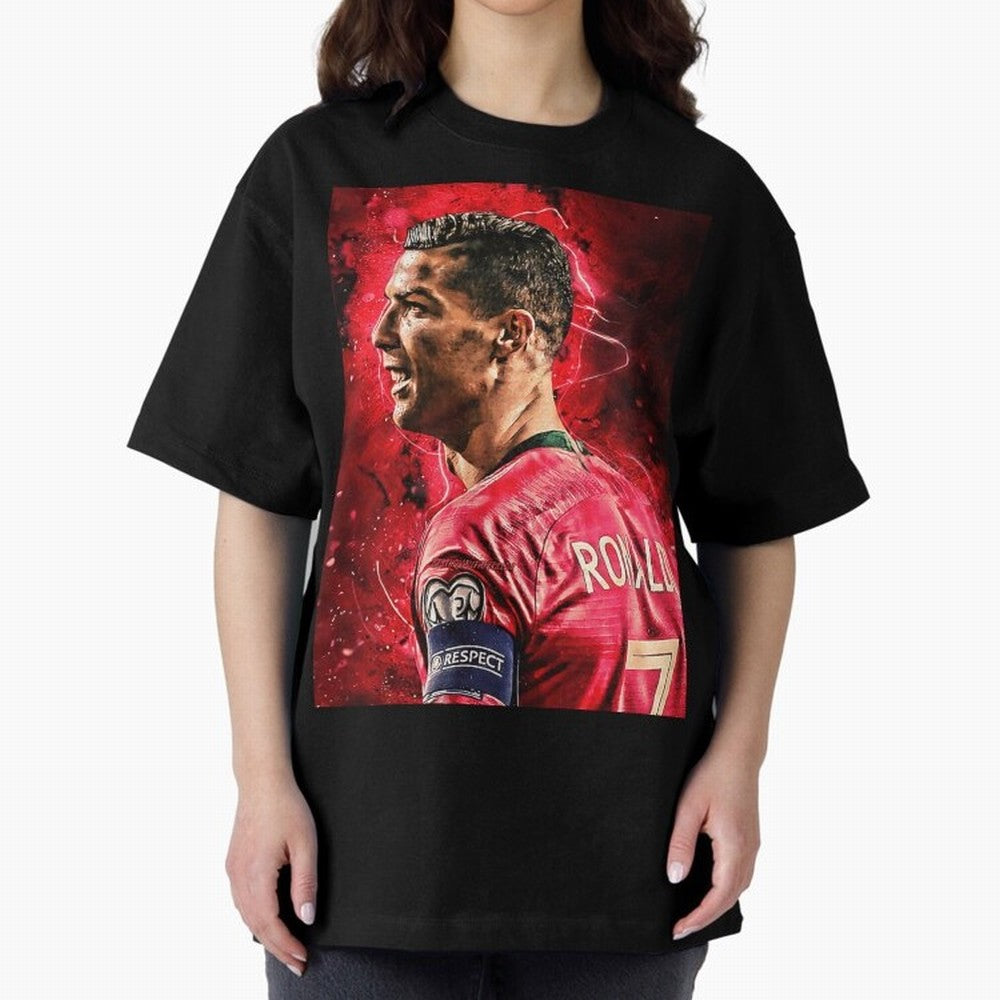 R-o-n-a-l-d-o Design Wallpaper Oversized T-Shirt Represent the Passion of Match Day Hype around FIFA World Cup 2026 USA Canada Mexico, Messi, Argentina, Tournament Hype, Historic Matchups, Family Viewing Parties and Global Sports Pride; Perfect for