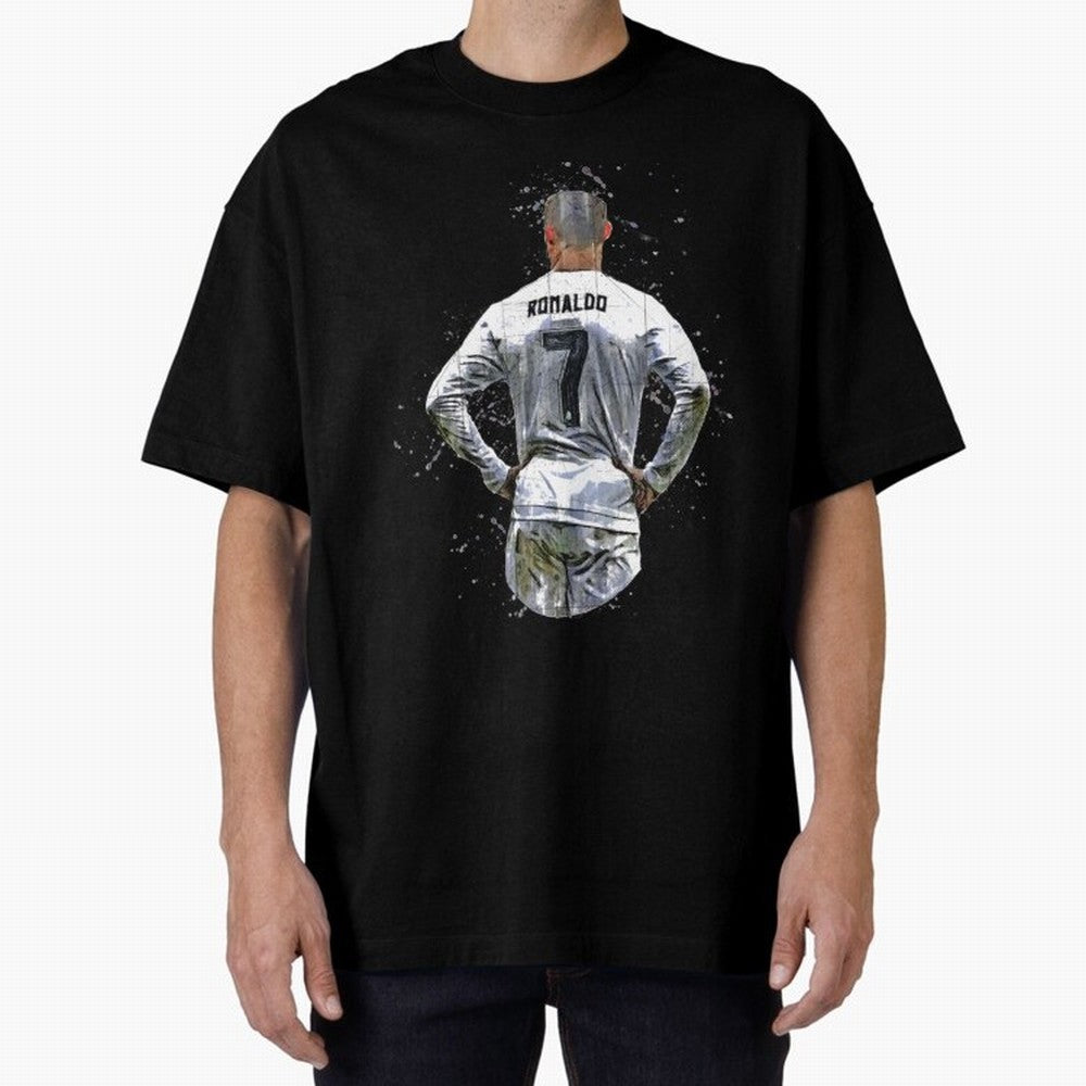 Cristiano Ronaldo Cristiano Ronaldo cr7 Oversized T-Shirt Celebrate Soccer Greatness during FIFA World Cup 2026 Group Stage Spirit, Built around Brazil, Portugal and Argentina, Messi, CR7 and Mbappe, Football History, Final Match Energy, Crowd
