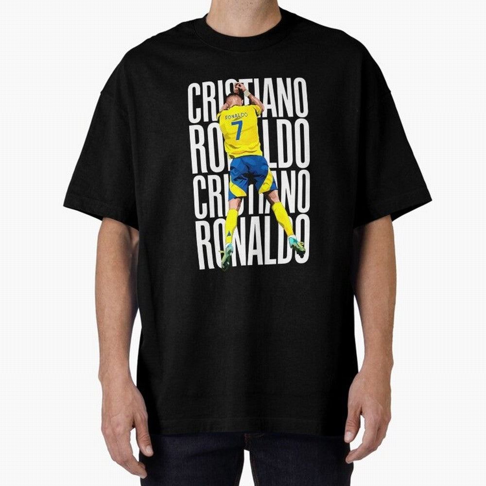 Cristiano Ronaldo Siuuuu Celebration Oversized T-Shirt Upgrade FIFA World Cup 2026 for Fans of CR7 and England, Bringing Sports Nostalgia, International Competition, Famous Players and Unforgettable Victories; Great for Watch Parties, Sports Bars,