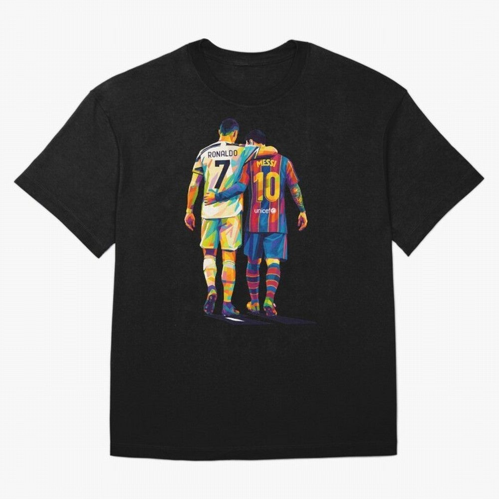 Cristiano Ronaldo and Messi Wpap Art Oversized T-Shirt Make Every Match About FIFA World Cup 2026 Group Stage Spirit, Capturing Netherlands, Messi, Neymar and Mbappe, Tournament Hype, Historic Matchups, Family Viewing Parties and Global Sports