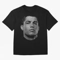 Cristiano Ronaldo Cristiano Ronaldo Halftone style Oversized T-Shirt Celebrate National Team Dreams in Global Football Passion for FIFA World Cup 2026, Celebrating Haaland and Mbappe, France and Portugal, Stadium Memories, Football Loyalty,