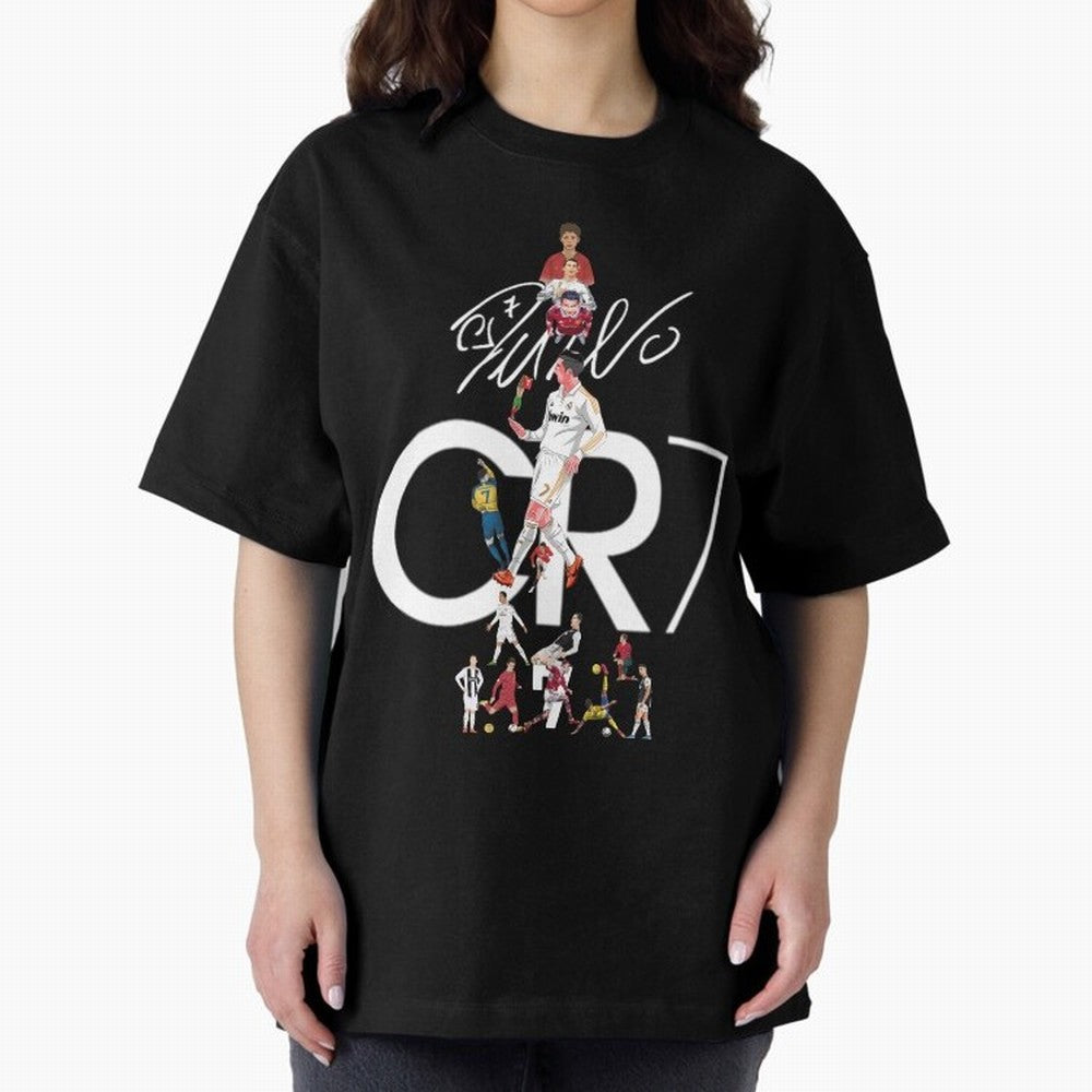 CR7 Oversized T-Shirt Follow the Road to FIFA World Cup 2026 for Fans of Messi and Cristiano Ronaldo and France and Portugal, Bringing Football Passion, Legendary Performances, Festival Vibes and Supporter Community; Ideal for Passionate Fans Who