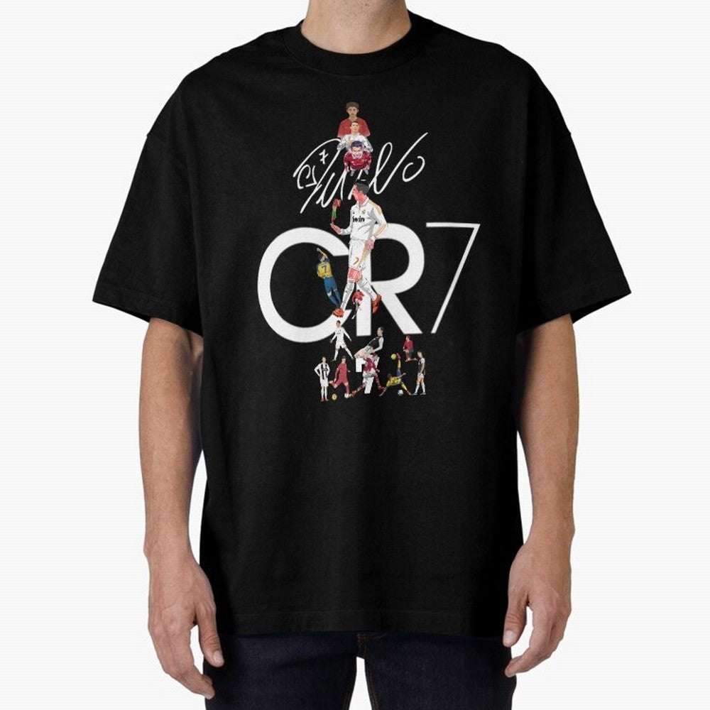 CR7 Oversized T-Shirt Follow the Road to FIFA World Cup 2026 for Fans of Messi and Cristiano Ronaldo and France and Portugal, Bringing Football Passion, Legendary Performances, Festival Vibes and Supporter Community; Ideal for Passionate Fans Who