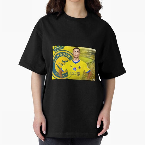 AL NASSR CRISTIANO RONALDO Oversized T-Shirt Honor Football Greatness during Global Football Passion for FIFA World Cup 2026 USA Canada Mexico, Celebrating Messi, CR7 and Mbappe, Portugal, Spain and Germany, Sports Nostalgia, International