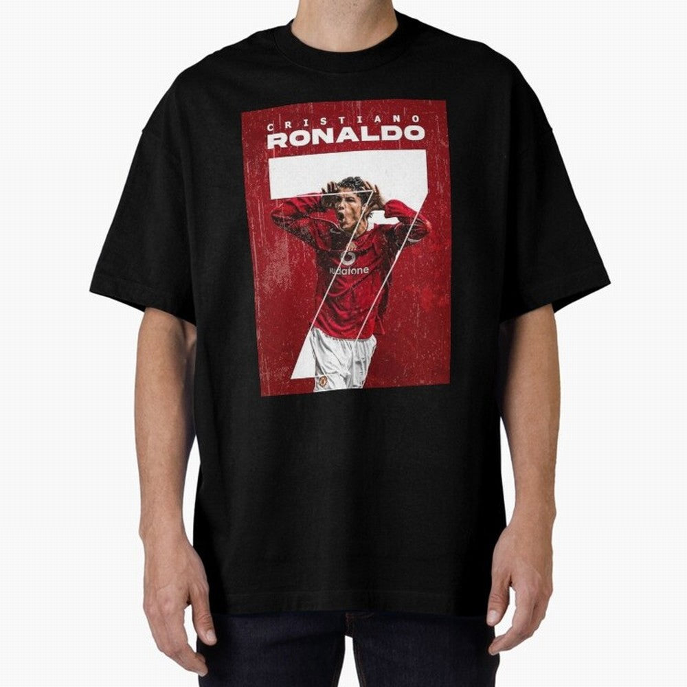 Cristiano Ronaldo Oversized T-Shirt Bring International Match Energy to Global Football Passion for FIFA World Cup 2026 USA Canada Mexico, Celebrating Messi and Cristiano Ronaldo, Argentina, France and Brazil, Vintage Soccer Flavor, Modern Football
