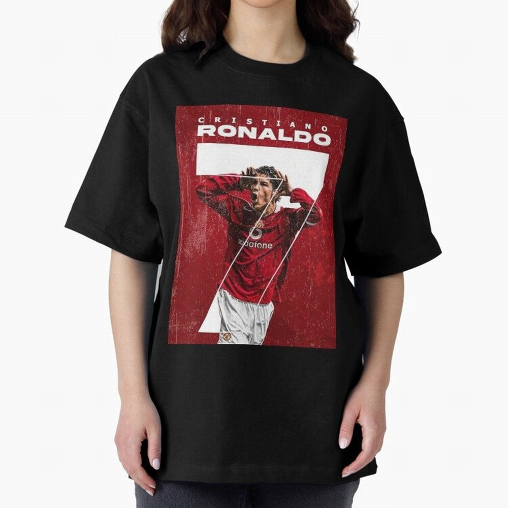 Cristiano Ronaldo Oversized T-Shirt Bring International Match Energy to Global Football Passion for FIFA World Cup 2026 USA Canada Mexico, Celebrating Messi and Cristiano Ronaldo, Argentina, France and Brazil, Vintage Soccer Flavor, Modern Football
