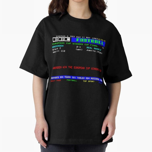 Aberdeen Cup Winners Cup Final 1983 CEEFAX Oversized T-Shirt Turn Football Passion into Match Day Hype around FIFA World Cup 2026, Messi, Spain, Football Passion, Legendary Performances, Festival Vibes and Supporter Community; Created for Match Day