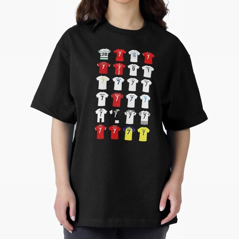 Cristiano Ronaldo Football Shirt Oversized T-Shirt Bring Champion Energy into the FIFA World Cup 2026 Group Stage Journey through Haaland and Mbappe Highlights, Brazil, Portugal and Argentina Pride, Stadium Memories, Football Loyalty, International