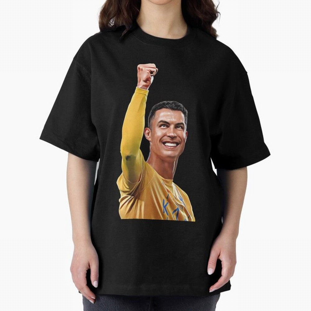 Cristiano Ronaldo - CR 7 Celebration Oversized T-Shirt Bring a Champion Mindset to FIFA World Cup 2026 for Fans of Cristiano Ronaldo, Haaland and CR7 and Spain and Netherlands, Bringing Sports Nostalgia, International Competition, Famous Players