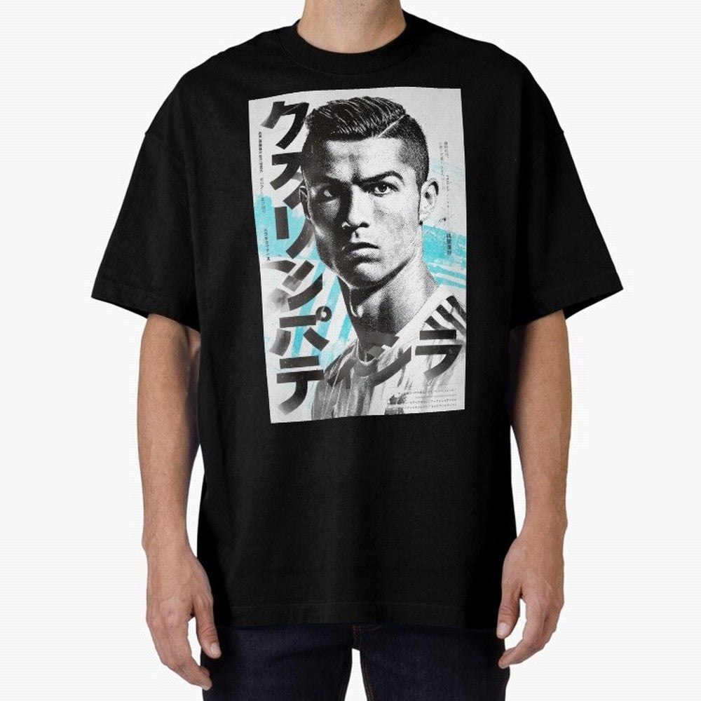 Cristiano Japanese Poster Oversized T-Shirt Make Memories around FIFA World Cup 2026 USA Canada Mexico for Fans of CR7 and Messi and Argentina and Brazil, Bringing Football History, Final Match Energy, Crowd Noise and Once in a Lifetime Moments;