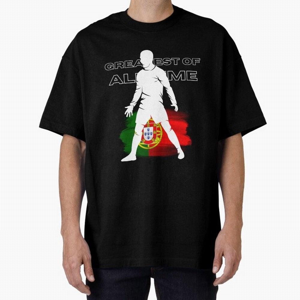 Cristiano Ronaldo Portugal Greatest Of All Time Oversized T-Shirt Celebrate Global Football Passion for FIFA World Cup 2026 USA Canada Mexico, Centered on CR7, Brazil, Portugal and Argentina, Game Day Rituals, Football Legends, Country Pride and