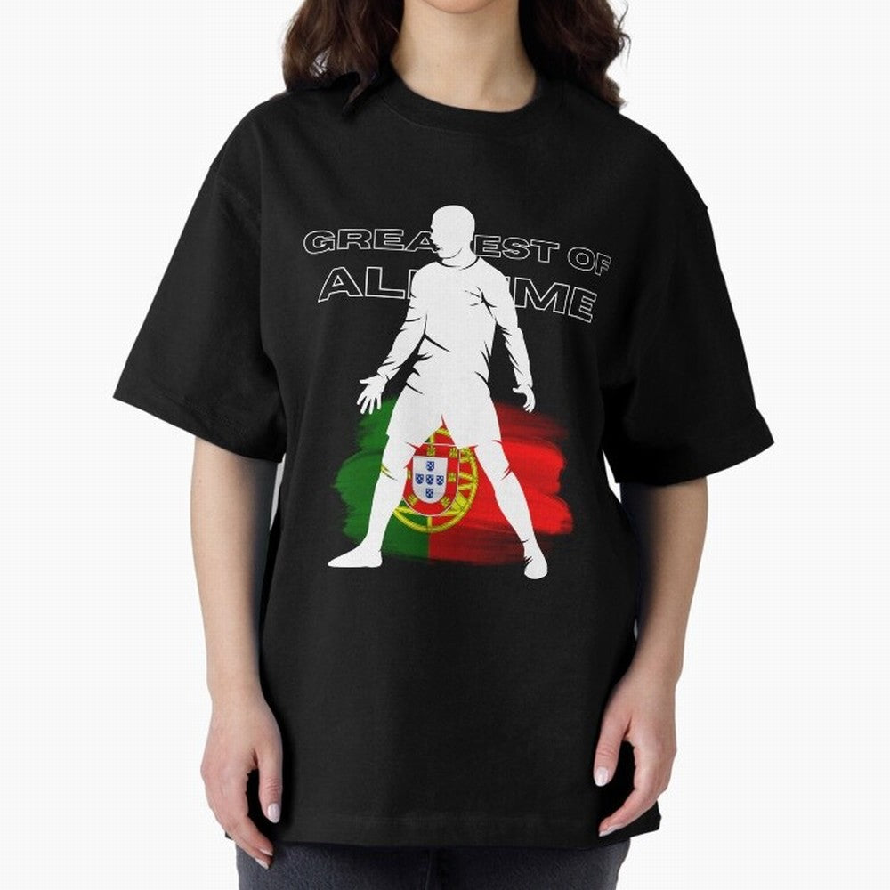 Cristiano Ronaldo Portugal Greatest Of All Time Oversized T-Shirt Celebrate Global Football Passion for FIFA World Cup 2026 USA Canada Mexico, Centered on CR7, Brazil, Portugal and Argentina, Game Day Rituals, Football Legends, Country Pride and