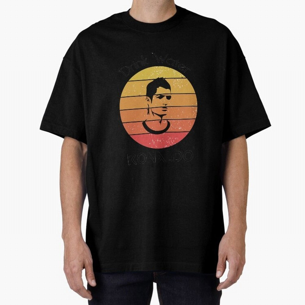 drink water ronaldo Oversized T-Shirt Bring a Champion Mindset to the FIFA World Cup 2026 USA Canada Mexico Journey through Messi and Cristiano Ronaldo Highlights, France Pride, Retro Football Energy, Iconic Rivalries, Trophy Chase Drama and
