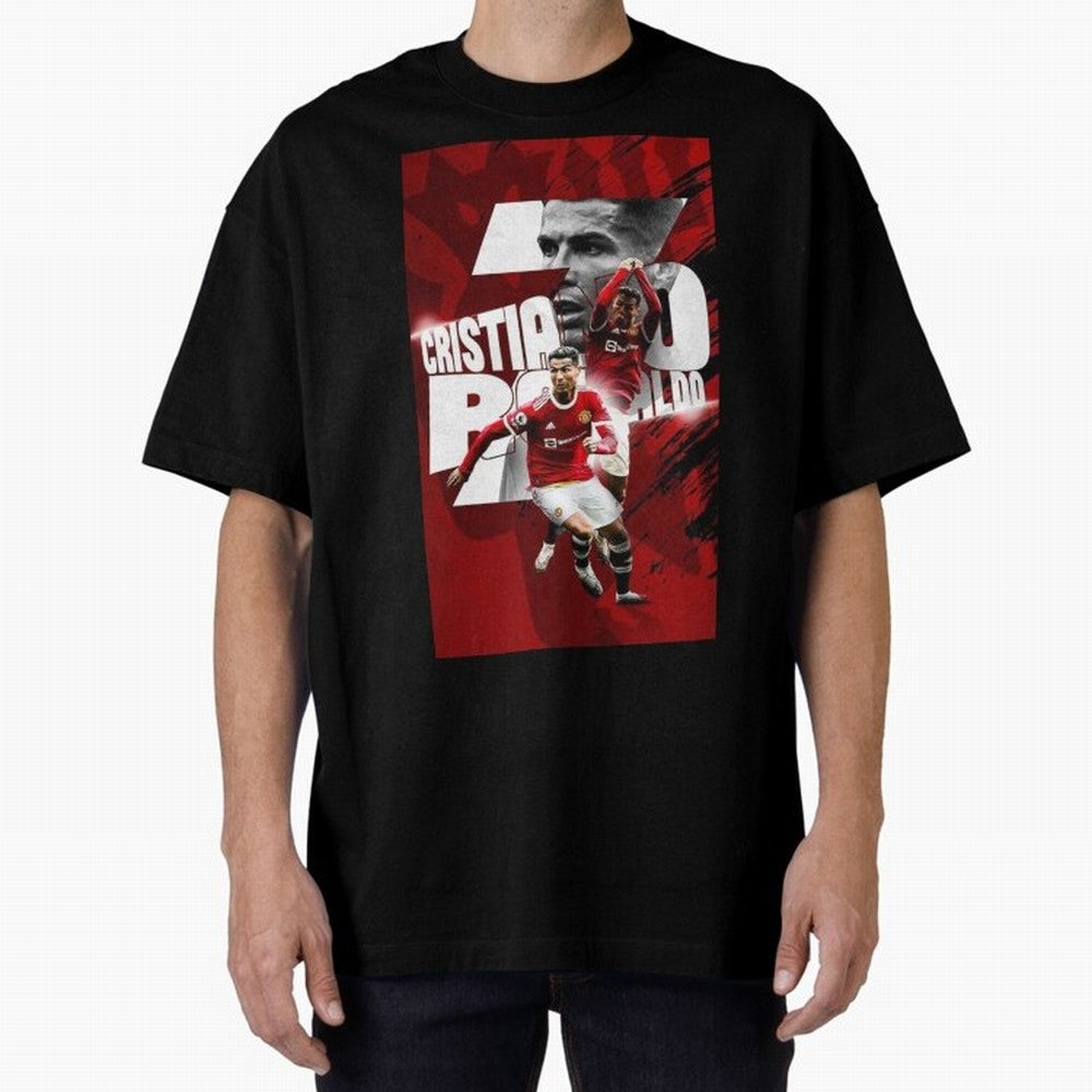 Cristiano Ronaldo Illustration Oversized T-Shirt Live the Energy of Global Football Passion for FIFA World Cup 2026 USA Canada Mexico, Built around CR7, Germany, Champion Mindset, Group Stage Buzz, Knockout Tension and Passionate Fan Culture; Great