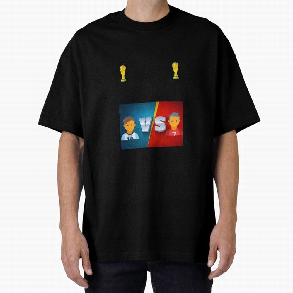 THE RONALDO VS MESSI Oversized T-Shirt Feel the Roar of FIFA World Cup 2026 Spirit, Highlighting England and Germany, Cristiano Ronaldo, Haaland and CR7, Football History, Final Match Energy, Crowd Noise and Once in a Lifetime Moments; Perfect for