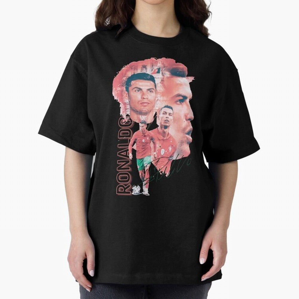 Cristiano Ronaldo Design Oversized T-Shirt Unlock FIFA World Cup 2026 Group Stage for Fans of Neymar, Haaland and Cristiano Ronaldo and England and Germany, Bringing Football History, Final Match Energy, Crowd Noise and Once in a Lifetime Moments;