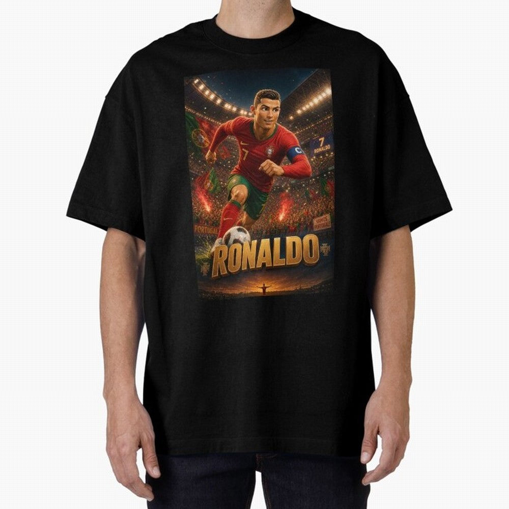 Ronaldo Oversized T-Shirt Celebrate Soccer Greatness during FIFA World Cup 2026 USA Canada Mexico Spirit, Inspired by England, Messi, CR7 and Mbappe, Stadium Chants, National Pride, Trophy Dreams and Unforgettable Football Memories; Perfect for