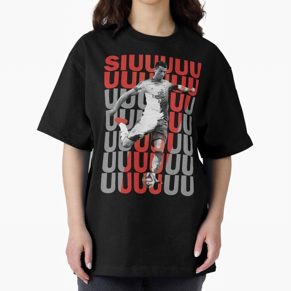 Siuuuuuu Cristiano Ronaldo Classic Oversized T-Shirt Feel the Trophy Chase of the FIFA World Cup 2026 Group Stage Journey through Messi, Neymar and Mbappe Highlights, France and Portugal Pride, Worldwide Fan Energy, Dramatic Goals, Stadium Lights