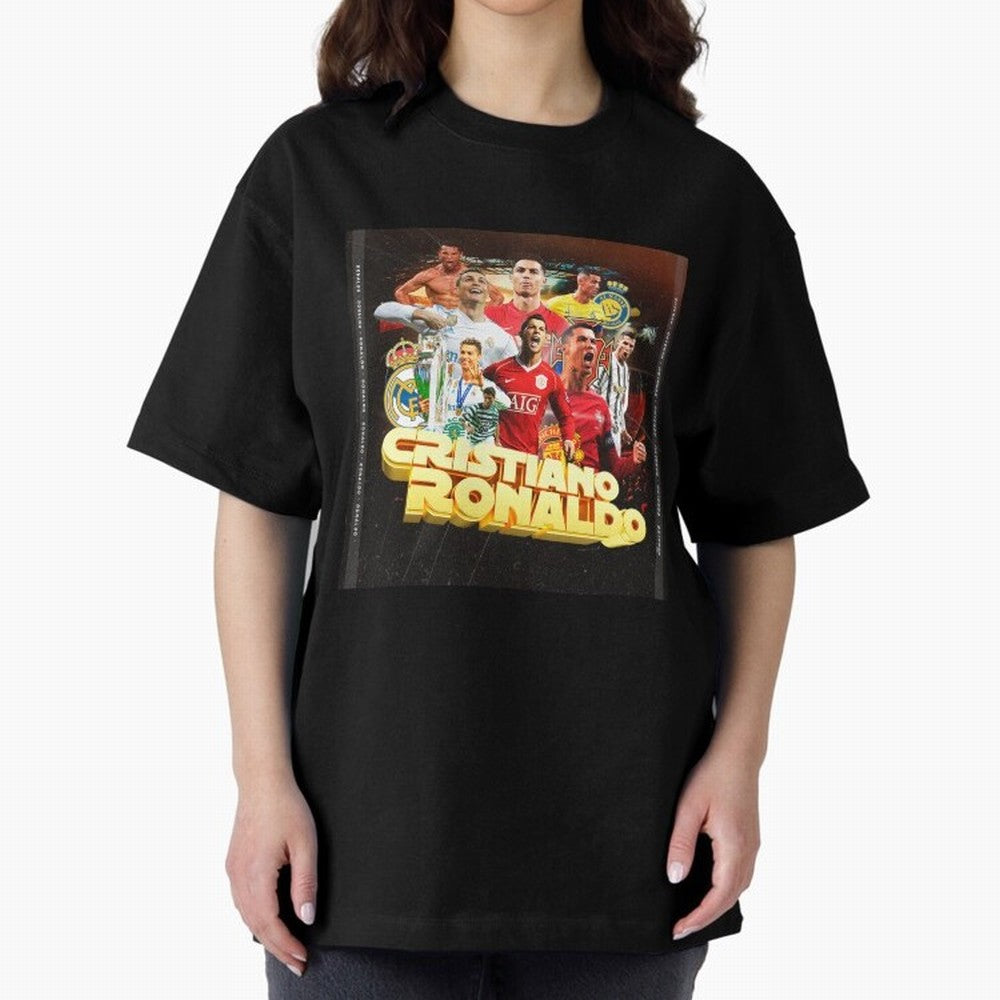 Cristiano Ronaldo Best of Career Oversized T-Shirt Share the Excitement of FIFA World Cup 2026 Group Stage Spirit, Made for Spain, Neymar, Haaland and Cristiano Ronaldo, Vintage Soccer Flavor, Modern Football Stars, National Flags and Final Night