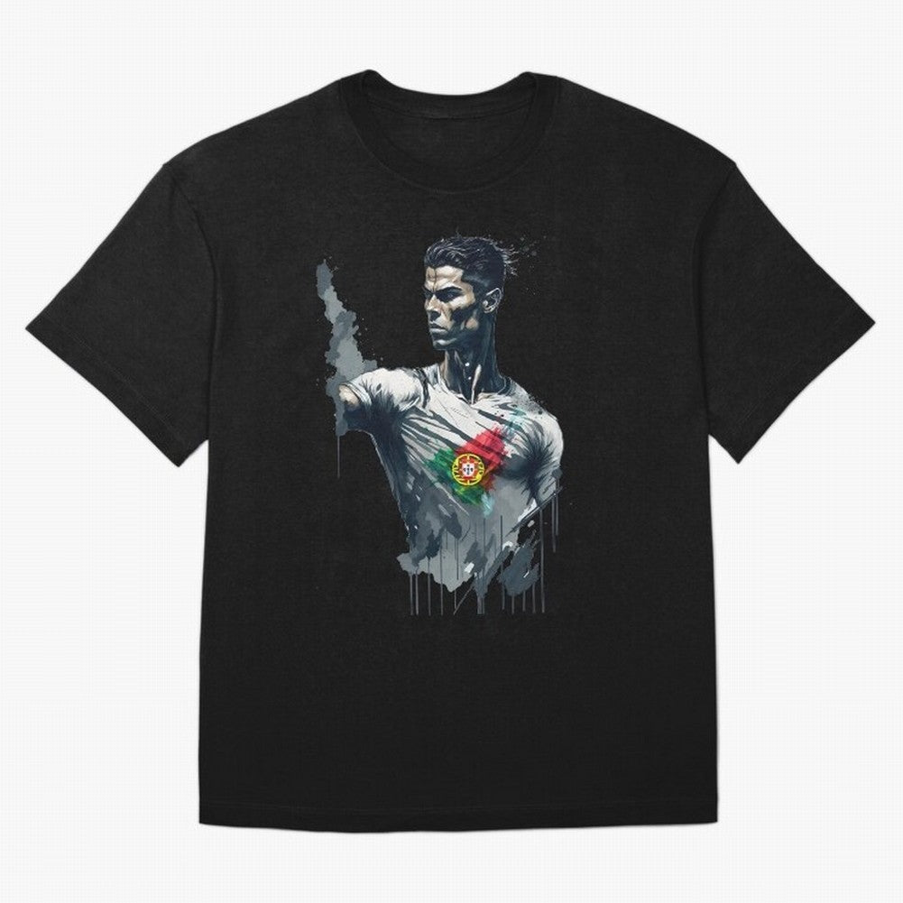 Cristiano Ronaldo splash art Oversized T-Shirt Create FIFA World Cup 2026 for Fans of Neymar and Germany, Bringing Vintage Soccer Flavor, Modern Football Stars, National Flags and Final Night Emotion; Ideal for Football Dads, Football Moms,