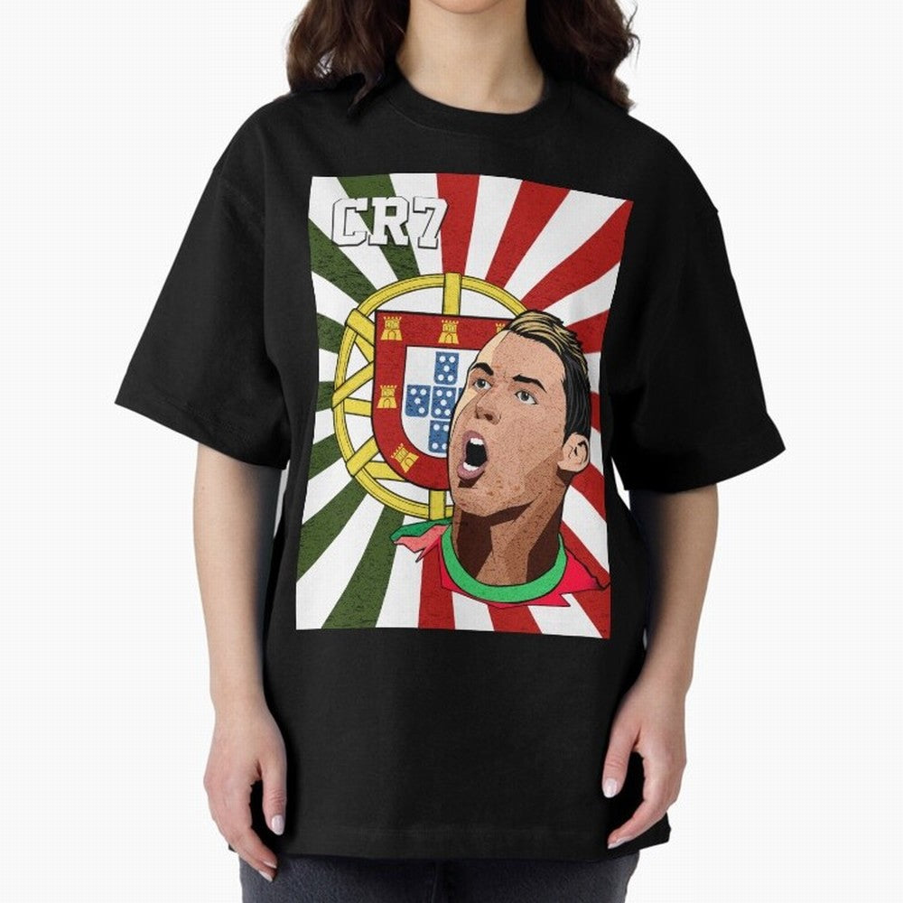 Cristiano Ronaldo 7 Oversized T-Shirt Follow FIFA World Cup 2026 Group Stage for Fans of Messi and Spain and Netherlands, Bringing Stadium Memories, Football Loyalty, International Chants and Championship Tradition; Ideal for Passionate Fans Who