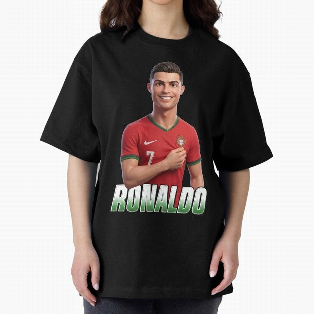 Ronaldo Oversized T-Shirt Feel the Trophy Chase of Match Day Hype around FIFA World Cup 2026 USA Canada Mexico, Messi, Neymar and Mbappe, Argentina, France and Brazil, Football Passion, Legendary Performances, Festival Vibes and Supporter