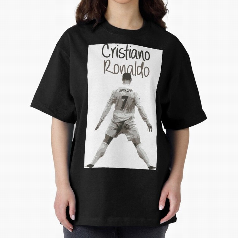 Cristiano Ronaldo Celebration Oversized T-Shirt Back Your Heroes with FIFA World Cup 2026 Spirit, Featuring Brazil, Portugal and Argentina, Mbappe, Worldwide Fan Energy, Dramatic Goals, Stadium Lights and Championship Celebrations; Created for