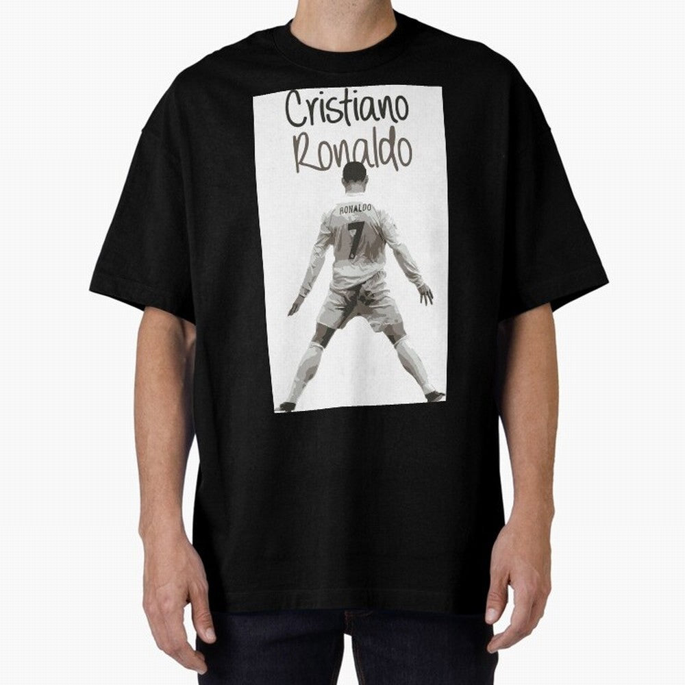 Cristiano Ronaldo Celebration Oversized T-Shirt Back Your Heroes with FIFA World Cup 2026 Spirit, Featuring Brazil, Portugal and Argentina, Mbappe, Worldwide Fan Energy, Dramatic Goals, Stadium Lights and Championship Celebrations; Created for