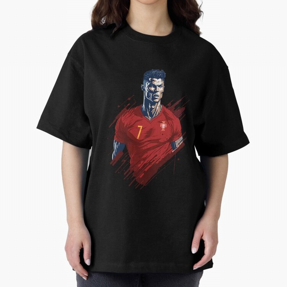 Cristiano Ronaldo splash art Oversized T-Shirt Represent FIFA World Cup 2026 USA Canada Mexico Celebrating Neymar, Spain and Netherlands Energy, Football Passion, Legendary Performances, Festival Vibes and Supporter Community; Perfect for People