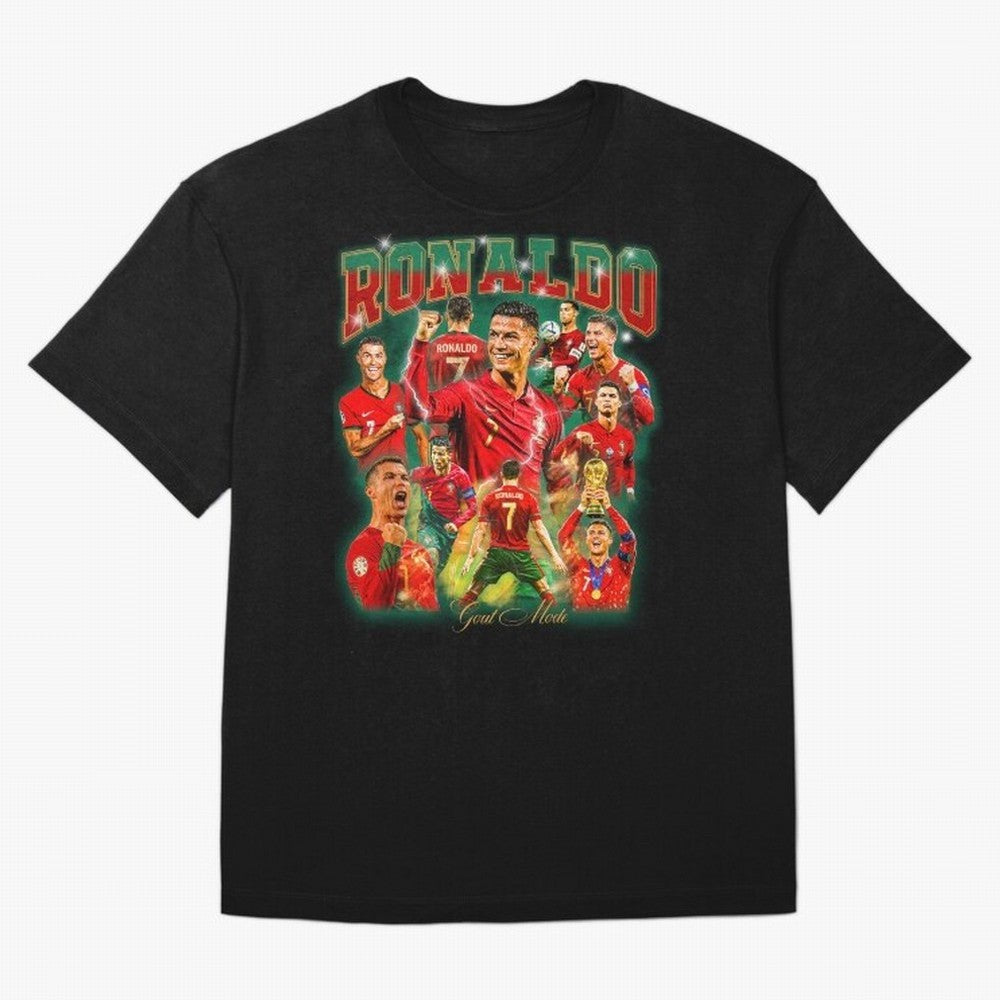 Ronaldo Vintage Bootleg Design Oversized T-Shirt Follow the Road to FIFA World Cup 2026 Spirit, Capturing Argentina and Brazil, Messi, Stadium Chants, National Pride, Trophy Dreams and Unforgettable Football Memories; Great for Watch Parties,