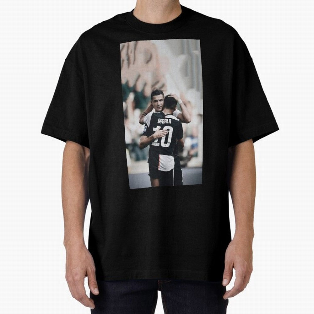 ronaldo with dybala Oversized T-Shirt Keep Football History Alive during FIFA World Cup 2026 with Haaland and Mbappe, France Energy, Vintage Soccer Flavor, Modern Football Stars, National Flags and Final Night Emotion; Great for Supporters Who Love