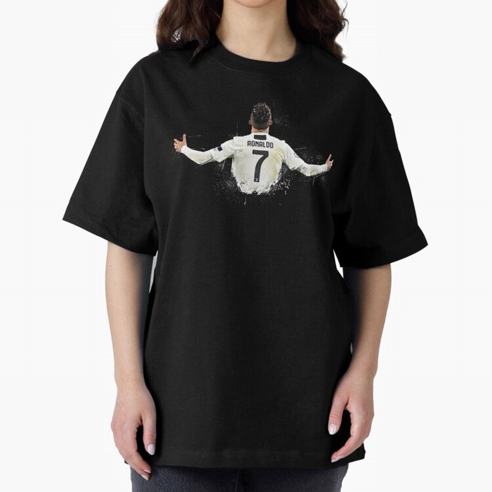 Cristiano Ronaldo Juventus Abstract Paintings Oversized T-Shirt Represent the Passion of the FIFA World Cup 2026 USA Canada Mexico Journey through Neymar, Haaland and Cristiano Ronaldo Highlights, Germany Pride, Sports Nostalgia, International