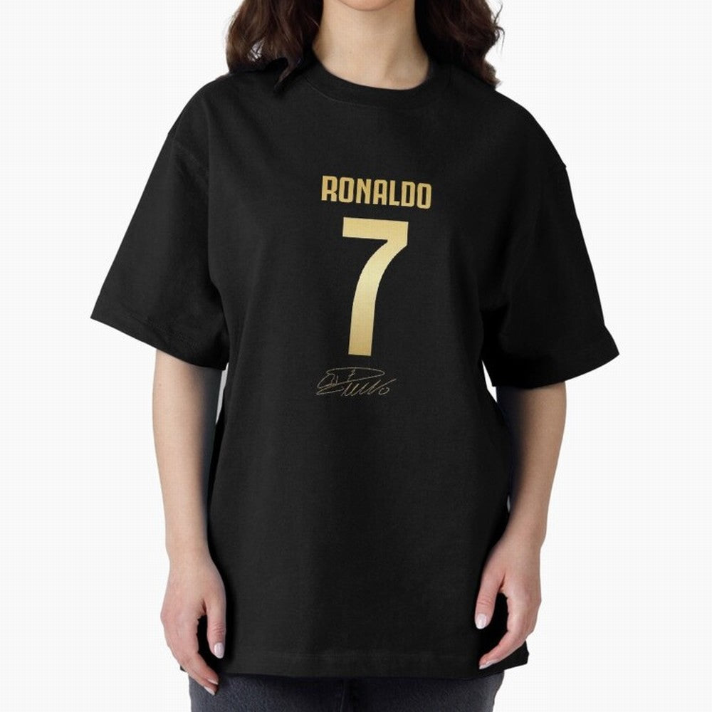 CR7 Cristiano Ronaldo Black And Gold Luxury Drawstring Bag Oversized T-Shirt Represent the FIFA World Cup 2026 Group Stage Journey through Haaland and Mbappe Highlights, Germany Pride, Stadium Memories, Football Loyalty, International Chants and