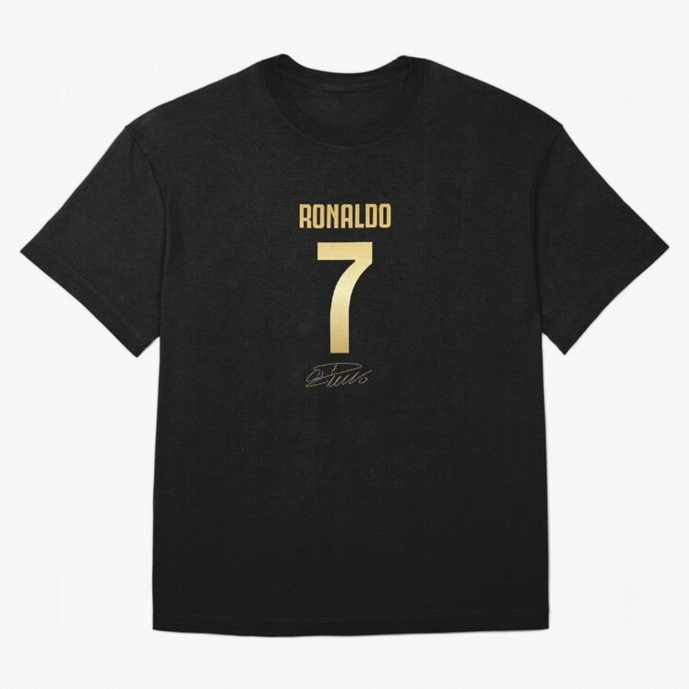 CR7 Cristiano Ronaldo Black And Gold Luxury Drawstring Bag Oversized T-Shirt Represent the FIFA World Cup 2026 Group Stage Journey through Haaland and Mbappe Highlights, Germany Pride, Stadium Memories, Football Loyalty, International Chants and