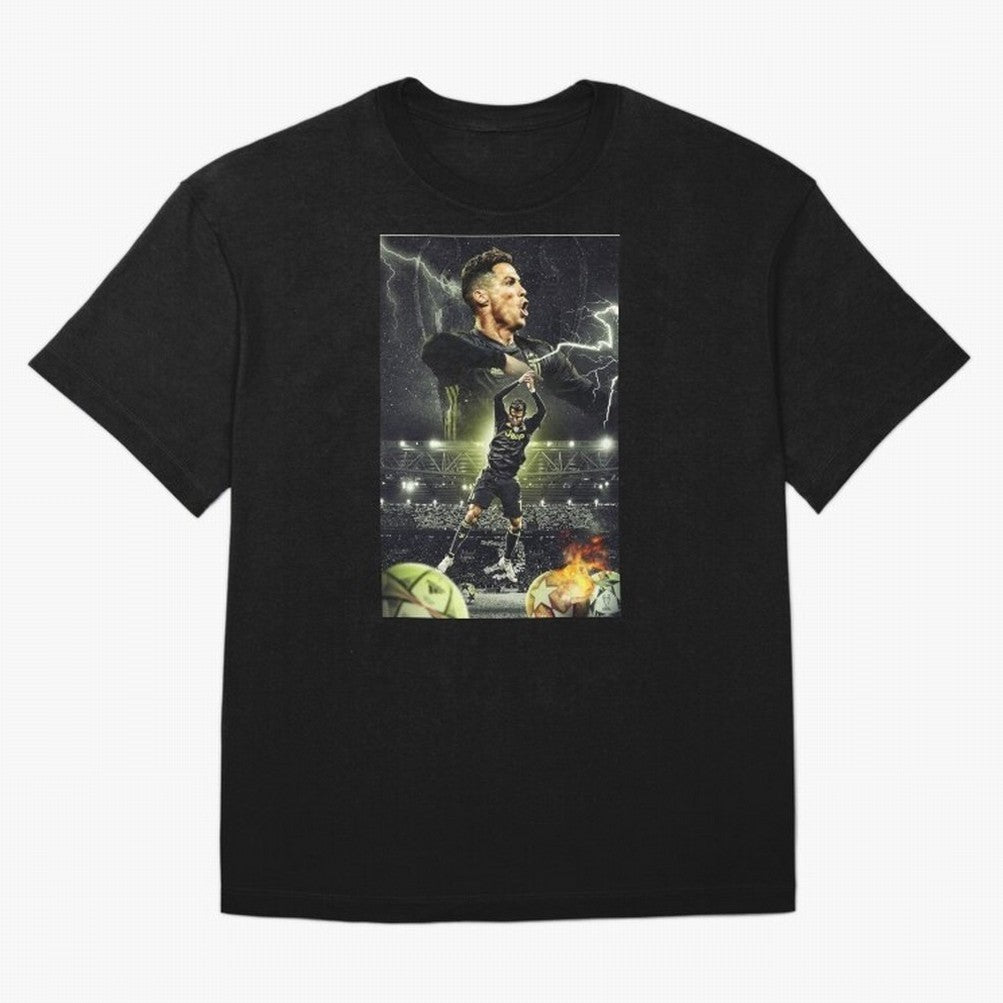 Ronaldo Illustration iPhone Case Oversized T-Shirt Celebrate Golden Goal Energy in FIFA World Cup 2026 USA Canada Mexico for Fans of Haaland and Mbappe and France and Portugal, Bringing Stadium Chants, National Pride, Trophy Dreams and