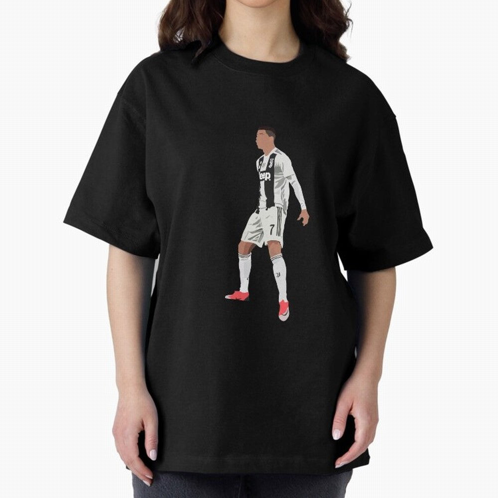 Cristiano Ronaldo Oversized T-Shirt Celebrate Supporters United by FIFA World Cup 2026 USA Canada Mexico with Neymar, Argentina and Brazil Energy, Championship Spirit, Famous Goals, Roaring Crowds and International Football Unity; Ideal for