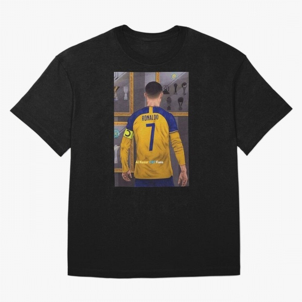 Al Nassr -Cristiano Ronaldo CR7 2023 Oversized T-Shirt Fuel FIFA World Cup 2026 Group Stage Inspired by Haaland and Mbappe, Brazil Energy, Championship Spirit, Famous Goals, Roaring Crowds and International Football Unity; Great for Supporters Who