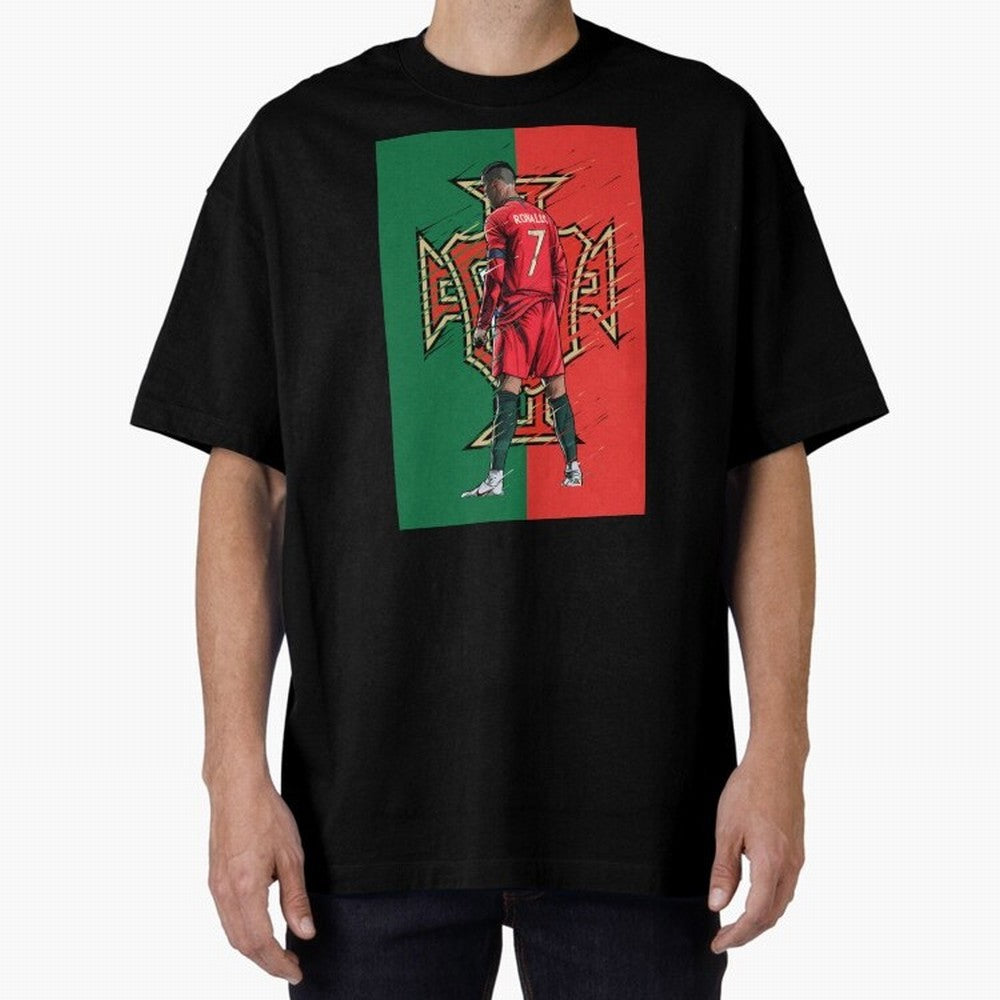 CR7 Portugal Oversized T-Shirt Turn Up for the FIFA World Cup 2026 USA Canada Mexico Journey through Messi, CR7 and Mbappe Highlights, Brazil Pride, Retro Football Energy, Iconic Rivalries, Trophy Chase Drama and Stadium Atmosphere; Made for